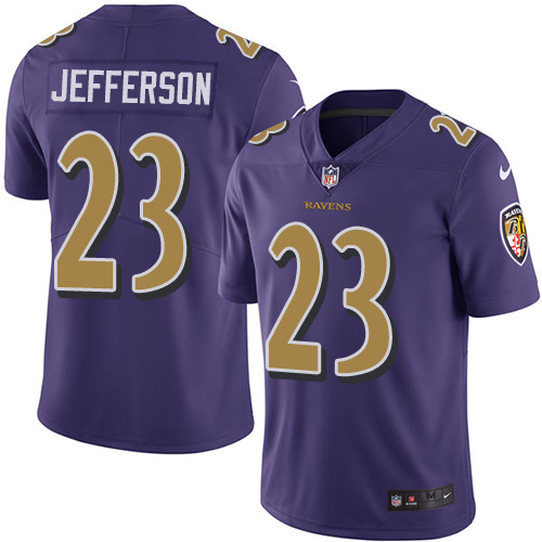 Nike Ravens #23 Tony Jefferson Purple Men's Stitched NFL Limited Rush Jersey - Click Image to Close